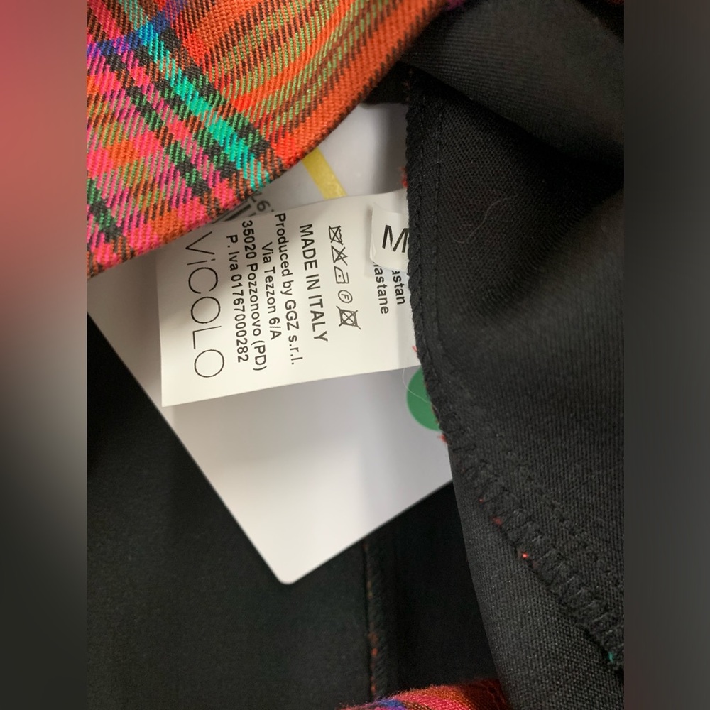 Brand new with tags Vicolo Orange Plaid Clueless style skirt suit blazer set S M - Picture 6 of 6